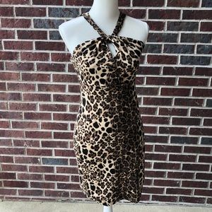 Allen B. Cheetah print cocktail dress